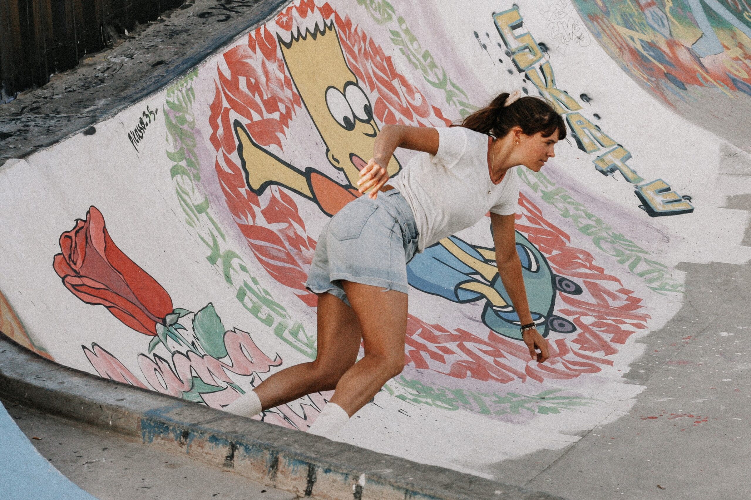 vroni skating at taghazout skatepark