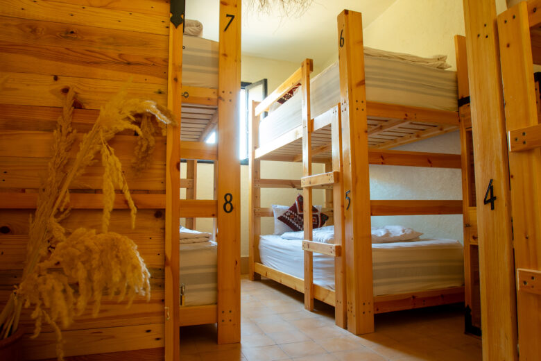 mixed dorm room with pampasgrass decoration