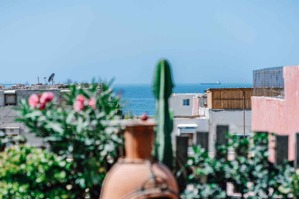 seaview from the rooftop terrace at anza surfhouse