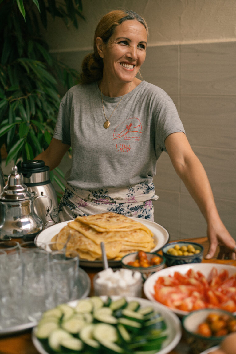 Staff cooking traditional Moroccan Breakfast
