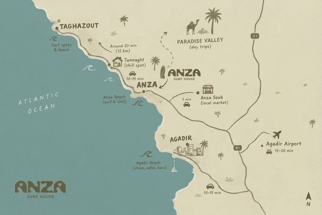 Map of Anza Surfhouse